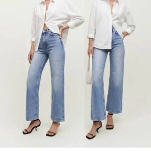 REFORMATION women’s Wilder Dillon High Rise Wide Leg Cropped baggie Jeans sz 31